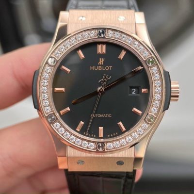 Đồng hồ Hublot Classic King Gold Thụy Sĩ Niềng Đá Kim Cương Nhân Tạo