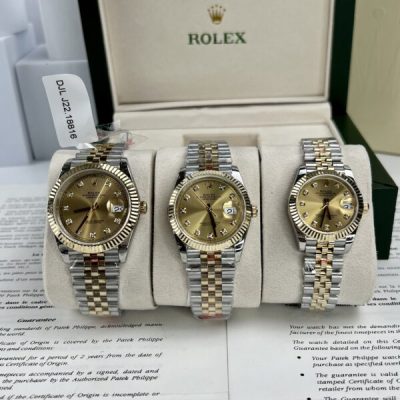 Đồng Hồ Bọc Vàng Thật  Rolex DateJust Demi Gold Mặt Vàng Champange 31/36/41mm