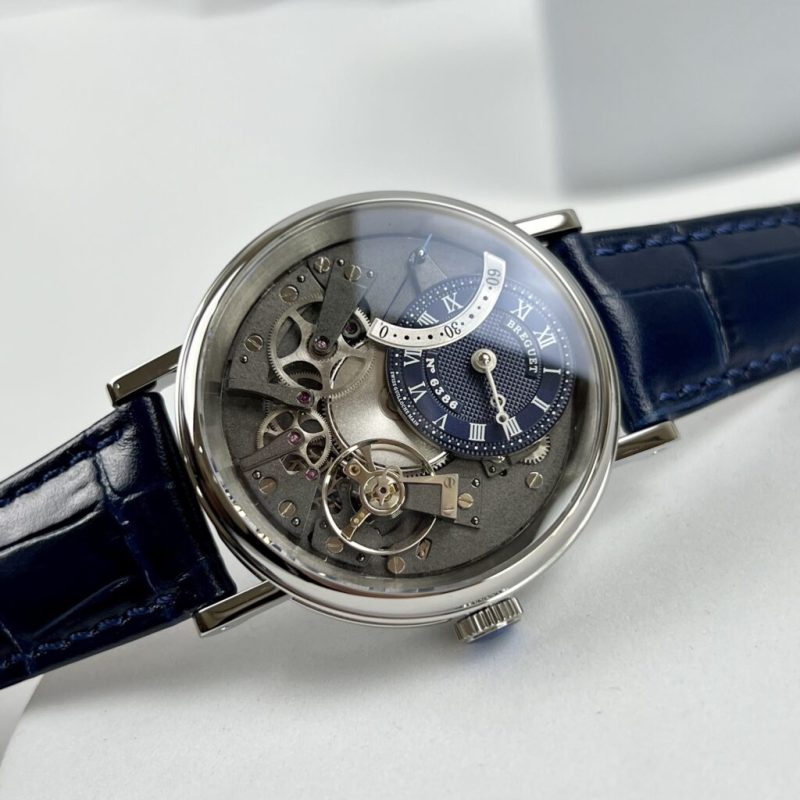 Đồng Hồ Breguet Tradition 7097BB Tourbillon Fake 11 Máy Thụy Sỹ Màu Xanh Dương 40mm