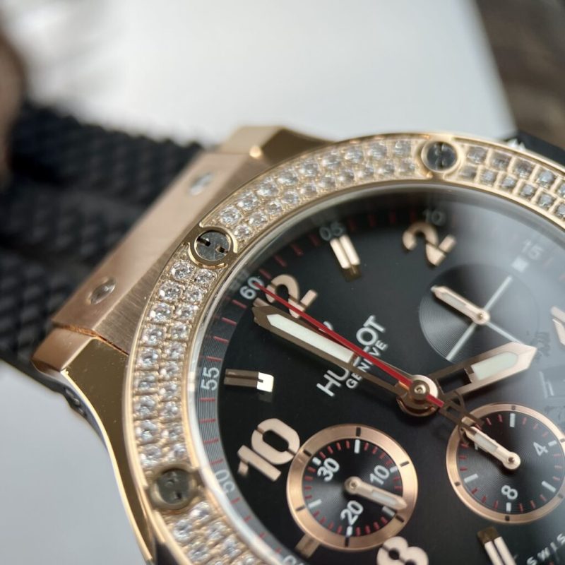 Đồng Hồ Cơ Hublot Big Bang King Gold Nam Đính Đá Super Fake 11 Thụy Sỹ 41mm