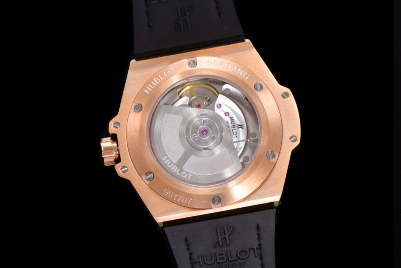 Đồng Hồ Đính Đá Hublot Big Bang One Click King Gold Dây Da Màu Xanh Dương 39mm