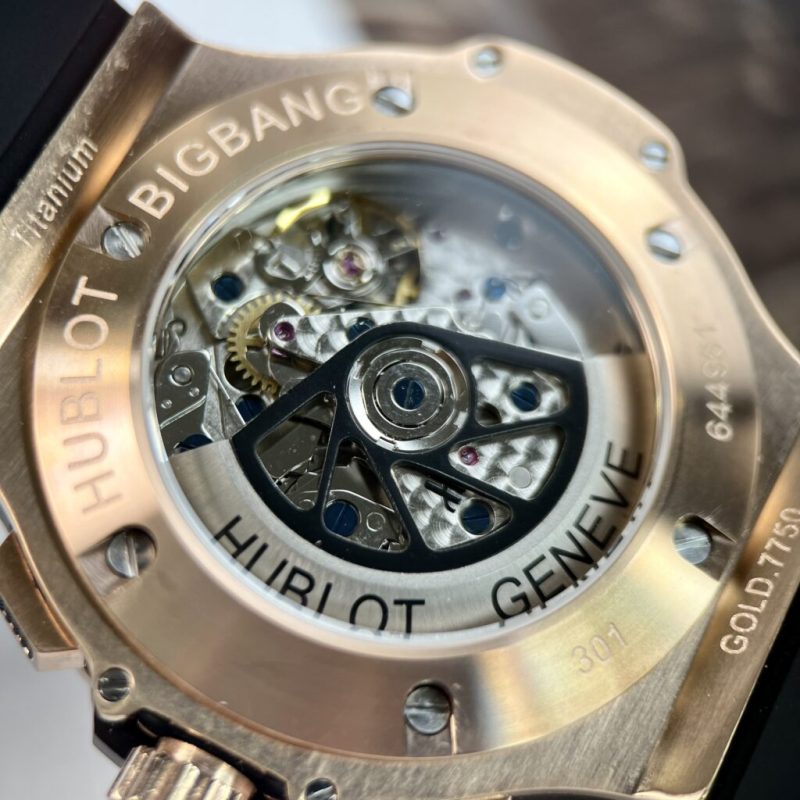 Đồng Hồ Cơ Hublot Big Bang King Gold Nam Đính Đá Super Fake 11 Thụy Sỹ 41mm