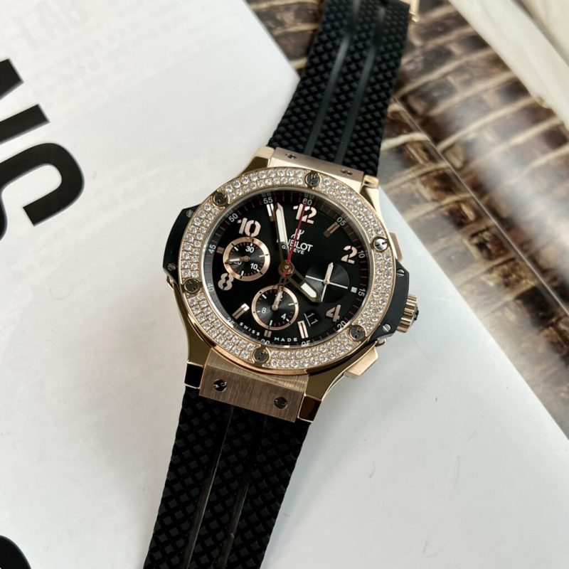 Đồng Hồ Cơ Hublot Big Bang King Gold Nam Đính Đá Super Fake 11 Thụy Sỹ 41mm