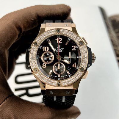 Đồng Hồ Cơ Hublot Big Bang King Gold Nam Đính Đá Super Fake 11 Thụy Sỹ 41mm