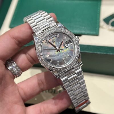 Đồng Hồ Cơ Rolex Mặt Khảm Trai Day-Date Chế Tác 1:1