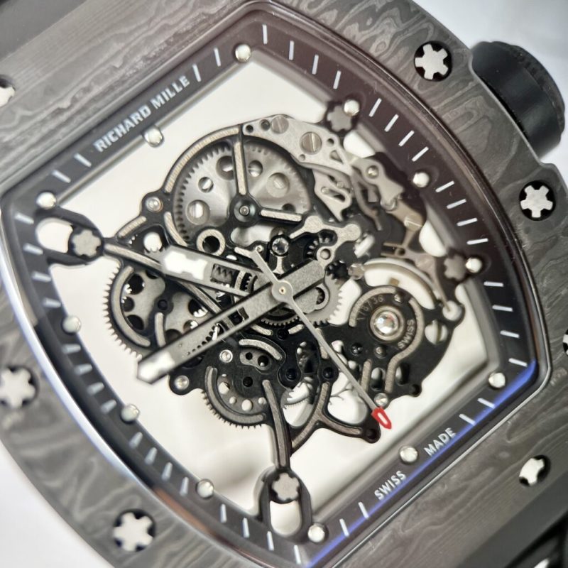 Đồng Hồ Nam Richard Mille Tourbillon RM055 Full Carbon Rep 11 BBR Factory 45mm