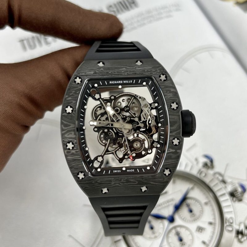 Đồng Hồ Nam Richard Mille Tourbillon RM055 Full Carbon Rep 11 BBR Factory 45mm