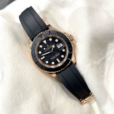 Đồng Hồ Nam Rolex Yacht Master Replica 11 Dây Cao Su Màu Đen 40mm