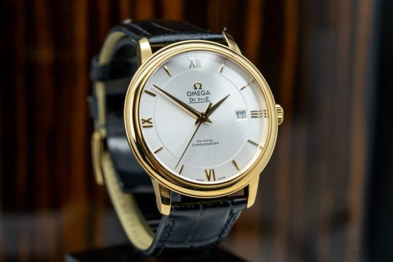 Đồng Hồ Omega De Ville Prestige Co-Axial Rep 11 Nam Dây Da Màu Đen 39.5mm