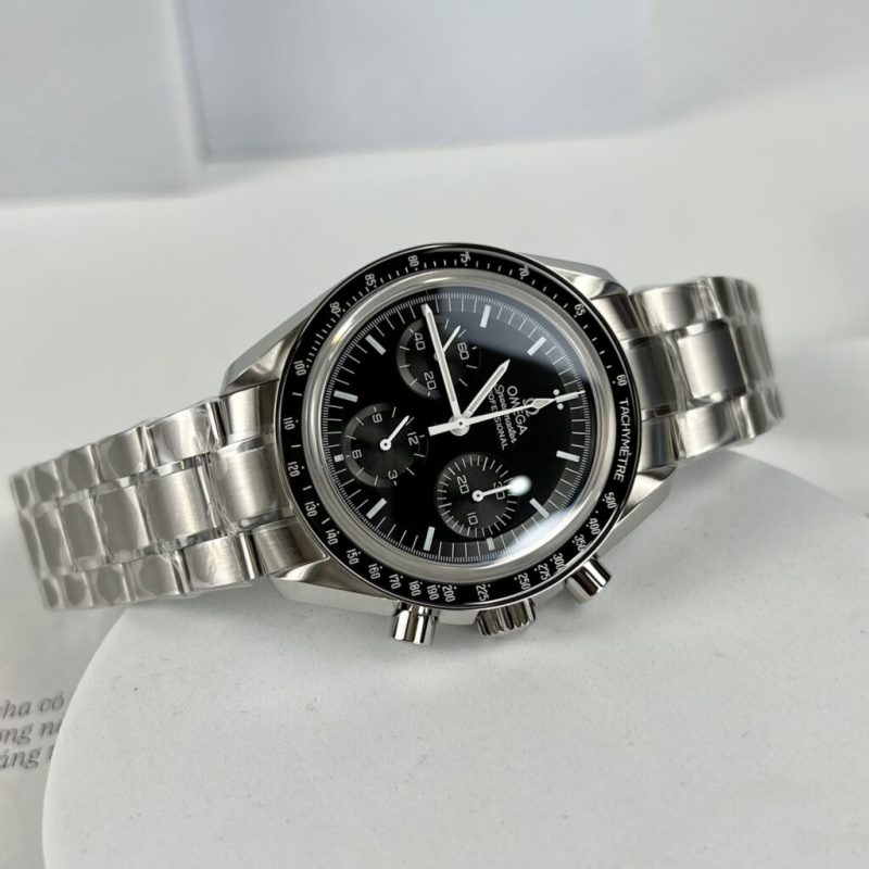 Đồng Hồ Omega SpeedMaster Replica 11 Thụy Sỹ Dây Kim Loại Mặt Đen 40mm