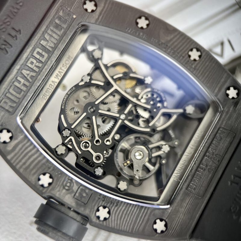 Đồng Hồ Nam Richard Mille Tourbillon RM055 Full Carbon Rep 11 BBR Factory 45mm