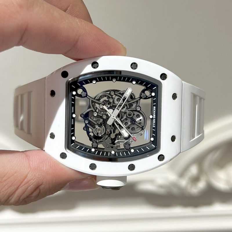 Đồng Hồ Richard Mille RM055 Tourbillon Ceramic Trắng Replica 11 Cao Cấp Nhất 45mm