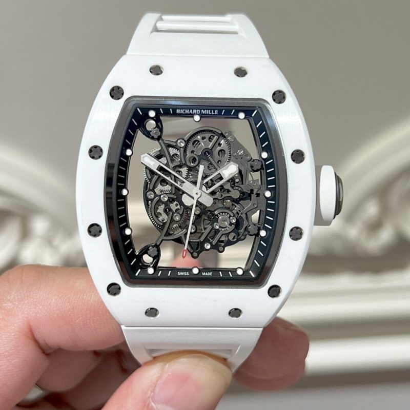 Đồng Hồ Richard Mille RM055 Tourbillon Ceramic Trắng Replica 11 Cao Cấp Nhất 45mm