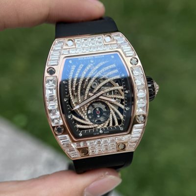 Đồng Hồ Richard Mille Replica 11 RM51-02 Rose Gold Đá Baguette