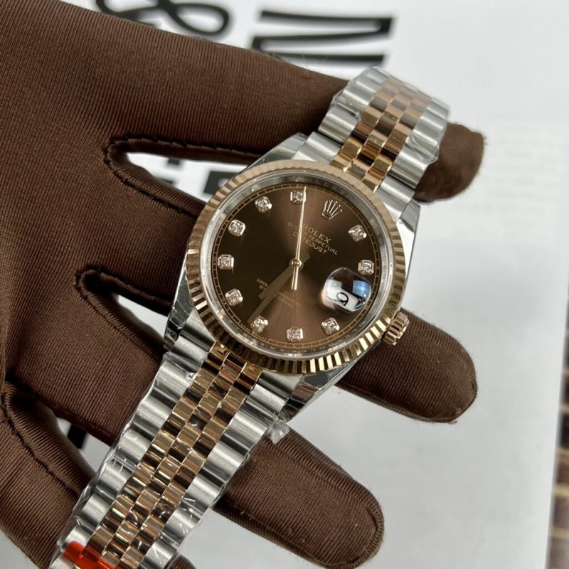 Đồng Hồ Rolex DateJust Demi Chocolate Fake Thụy Sỹ EW Factory 36mm