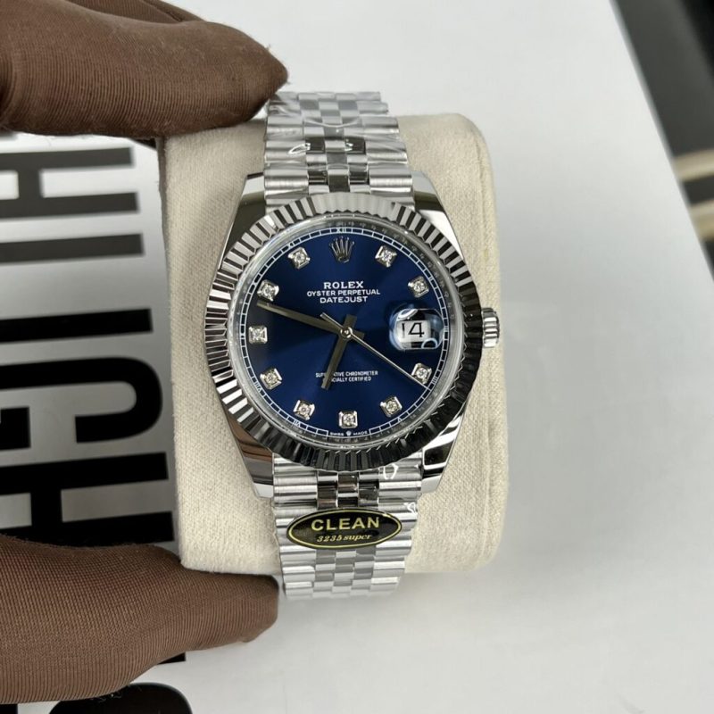 Đồng Hồ Rolex DateJust Mặt Xanh Dương Replica 11 Clean Factory Cao Nhất 41mm