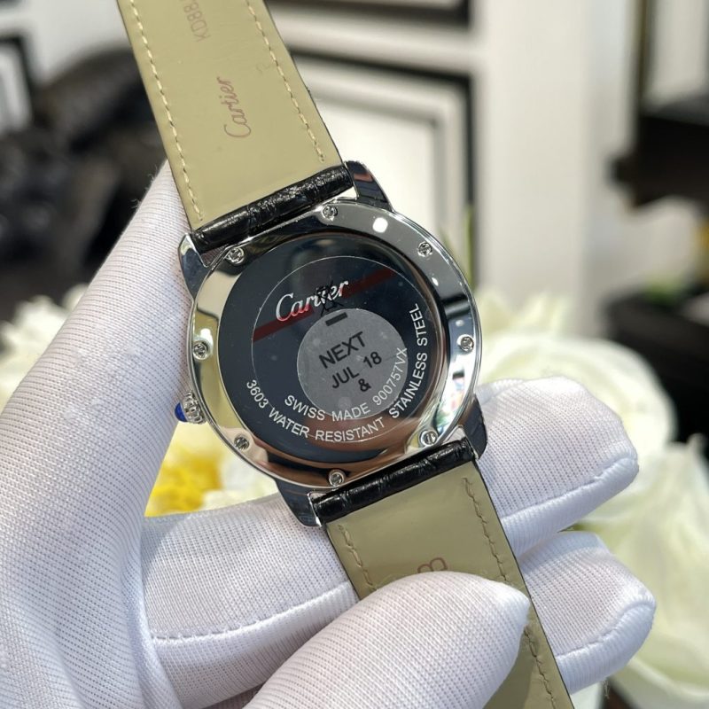 Đồng Hồ Cartier Nữ Dây Da Màu Đen Fake 1:1 Cao Cấp Nhất