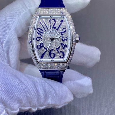 Đồng Hồ Franck Muller V32 Nữ Chế Tác Full Kim Cương Moissanite 36mm