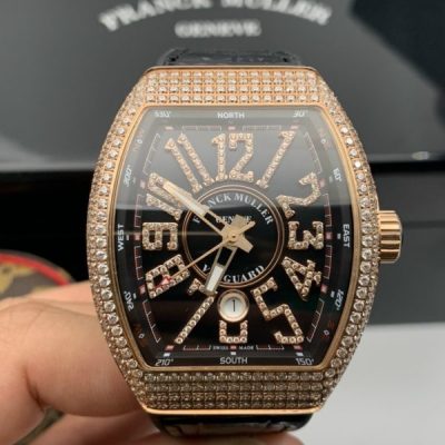 Đồng hồ Franck Muller V45 RoseGold Vanguard Replica 1:1 ABF màu đen