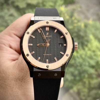 Đồng Hồ Hublot Ceramic Đen Replica 11 Cao Cấp Nhất Viền King Gold