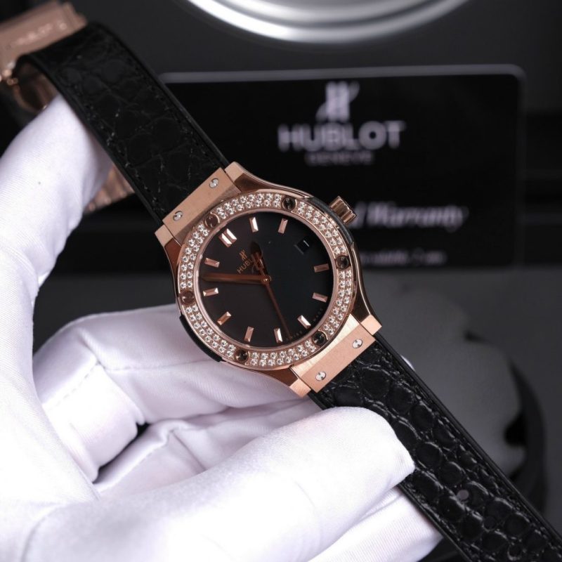 Đồng Hồ Hublot Nữ Siêu Cấp JJF Màu Vàng King Gold Máy Quartz