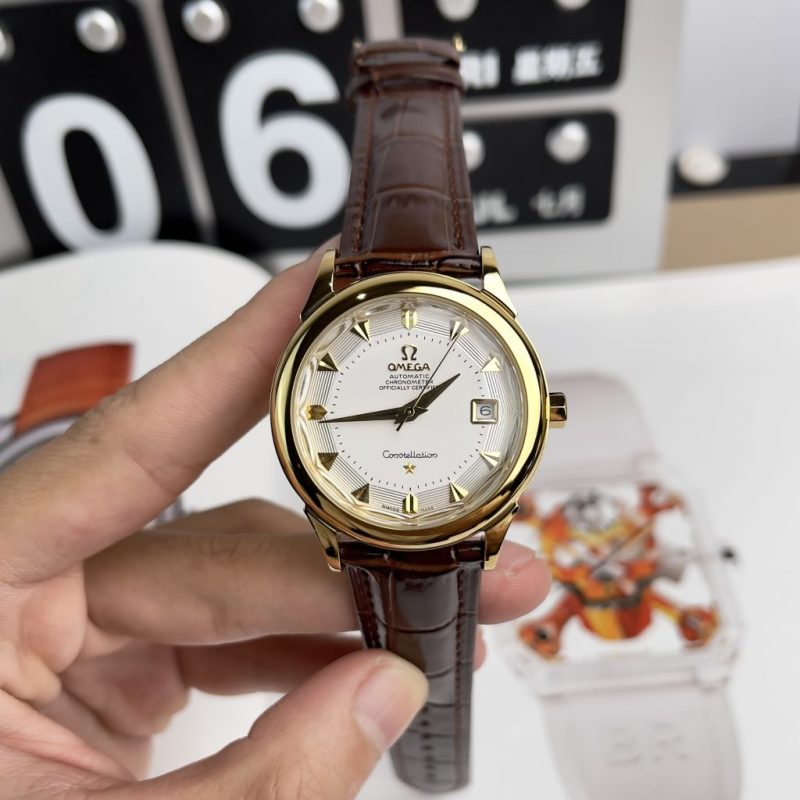 Đồng Hồ Omega Bát Quái Cổ Mạ Vàng 18K Constellation Super Fake 1:1 40mm