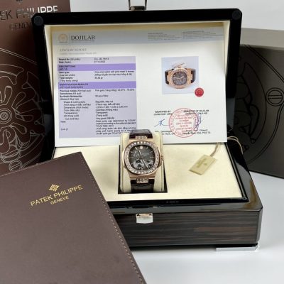 Đồng Hồ Patek Philippe Nautilus 5724R Bọc Vàng Độ Kim Cương Moissanite Rep 11 40mm