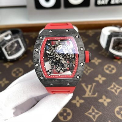 Đồng Hồ Richard Mille Replica 11 Tourbillon Carbon Màu Đỏ Cao Nhất RM055