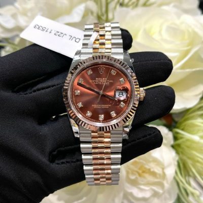 Đồng Hồ Rolex Bọc Vàng Thật 18K Demi Cọc Số Đá 36/41mm