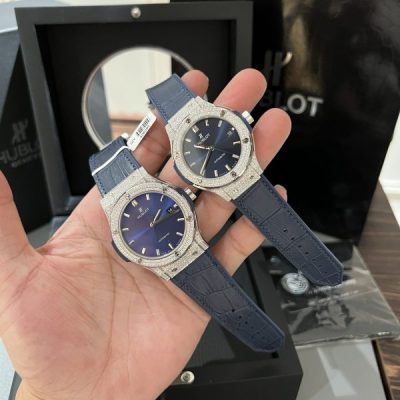 Đồng Hồ Cặp Hublot Độ Kim Cương Moissanite - Kim Cương Tự Nhiên