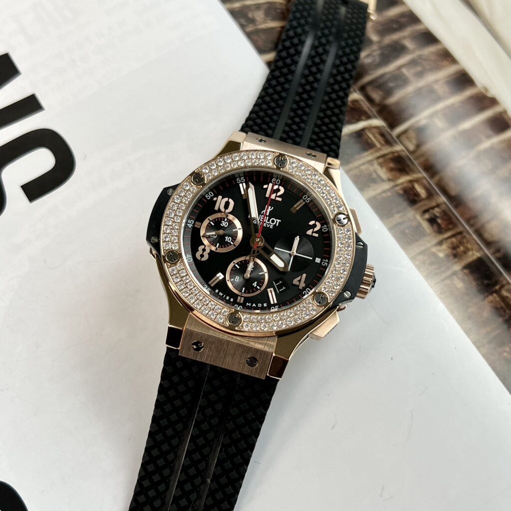 Đồng Hồ Cơ Hublot Big Bang King Gold Nam Đính Đá Super Fake 11