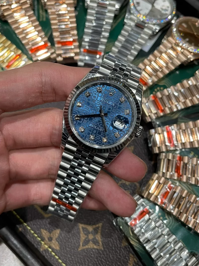 ROLEX DATEJUST MẶT VI TÍNH 3D MÁY THỤY SĨ