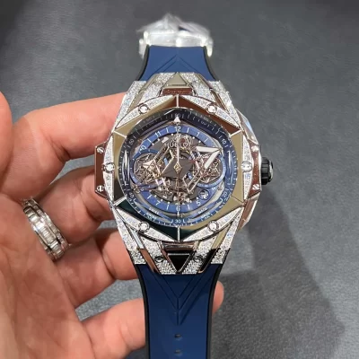 Đồng Hồ Hublot Rep 11 Big Bang Sang Bleu II Đính Đá