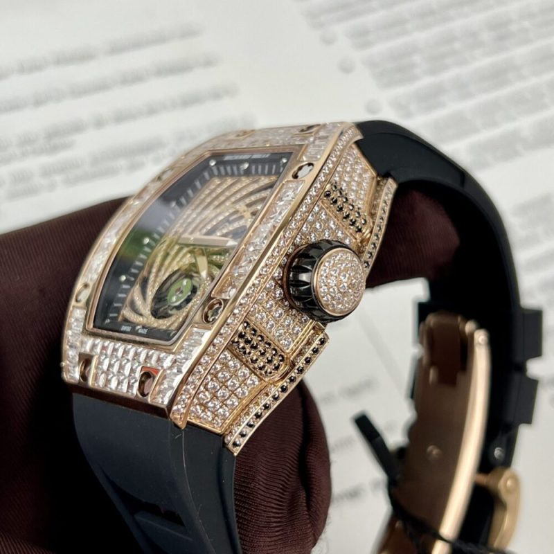 ĐỒNG HỒ RICHARD MILLE RM51-02 ROSEGOLD ĐÍNH ĐÁ BAGUETTE REPLICA