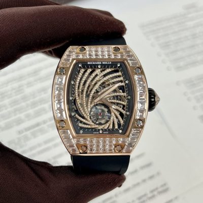 ĐỒNG HỒ RICHARD MILLE RM51-02 ROSEGOLD ĐÍNH ĐÁ BAGUETTE REPLICA