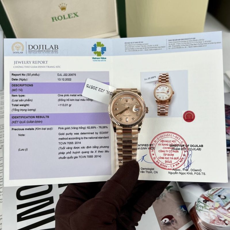 Đồng Hồ Rolex Day-Date Bọc Vàng Hồng 18K Cao Cấp Nhất GM Factory