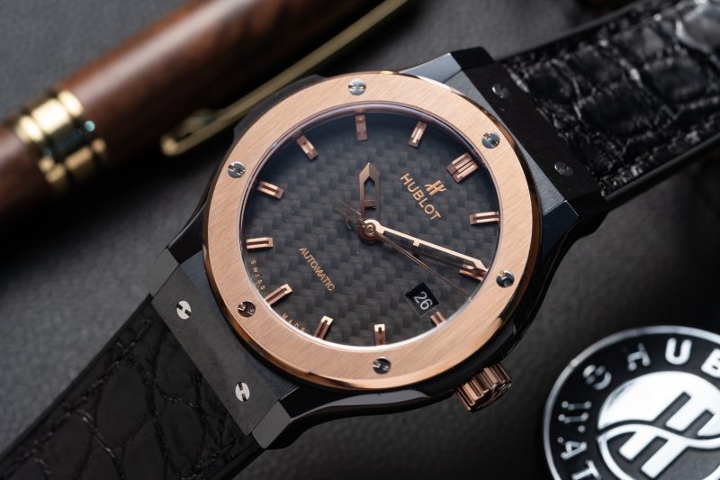 Đồng Hồ Hublot Ceramic Đen Replica Cao Cấp Nhất Viền King Gold