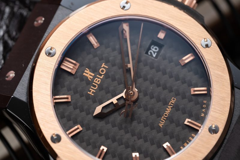 Đồng Hồ Hublot Ceramic Đen Replica Cao Cấp Nhất Viền King Gold