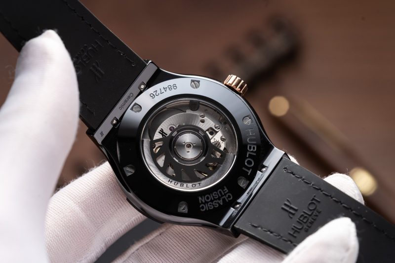 Đồng Hồ Hublot Ceramic Đen Replica Cao Cấp Nhất Viền King Gold