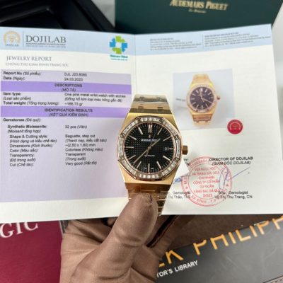 Đồng Hồ Audemars Piguet Royal Oak Độ Kim Cương Moissanite Baguette