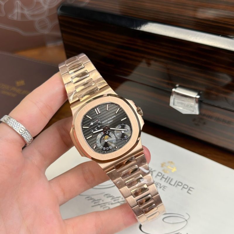 Đồng Hồ Nam Máy Cơ Patek Philippe Nautilus 5712R Vàng Hồng Rep