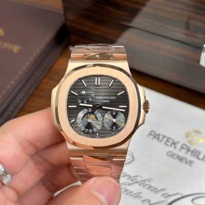 Đồng Hồ Nam Máy Cơ Patek Philippe Nautilus 5712R Vàng Hồng Rep