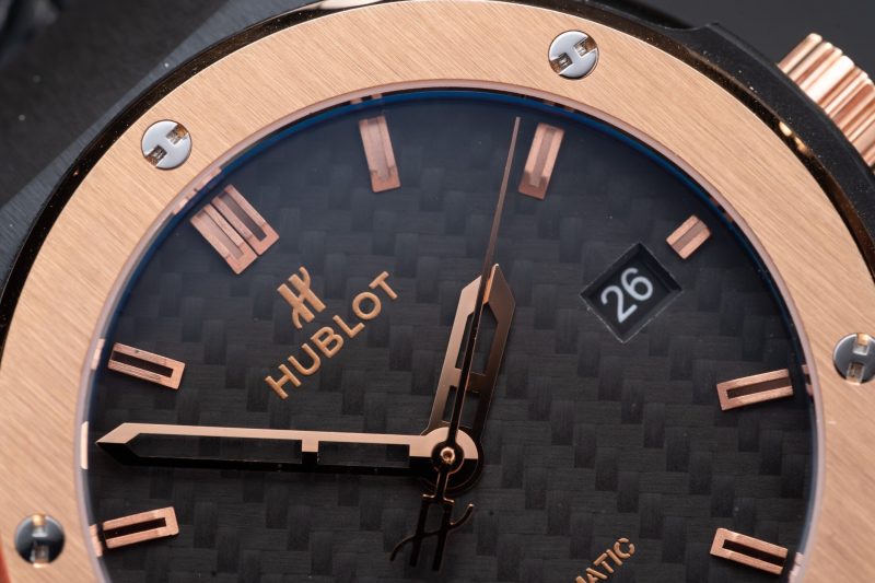 Đồng Hồ Hublot Ceramic Đen Replica Cao Cấp Nhất Viền King Gold