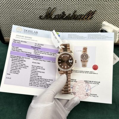 Đồng Hồ Rolex Day-Date Bọc Vàng Độ Moissanite 168Gram