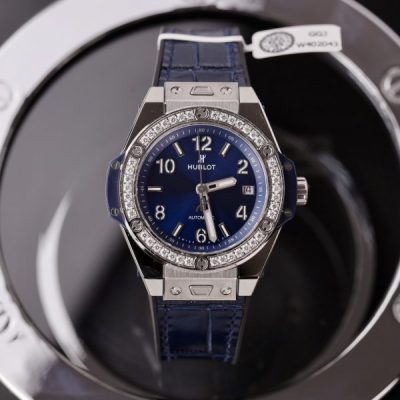 Đồng Hồ Hublot Big Bang One Click Màu Xanh Dương Đính Moissanite