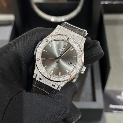 Đồng Hồ Hublot Nam Đính Kim Cương Moissanite