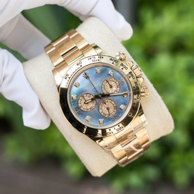 Đồng Hồ Rolex Daytona 116508 Rep 1:1 Mặt Xà Cừ Cọc Số Kim Cương Moissanite