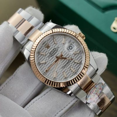 Đồng Hồ Rolex Fake Cao Cấp Nhất DateJust 126331 Mặt Nếp Gấp Trắng