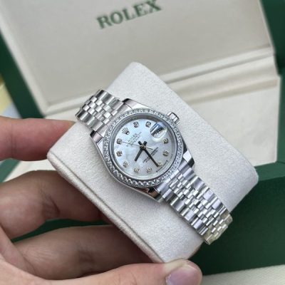 Đồng Hồ Rolex Lady DateJust Mặt Xà Cừ Dây Kim Loại Jubilee